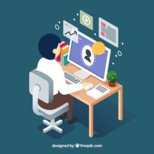 employé de bureau qui travail.