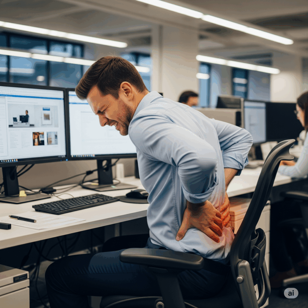 Une photo du lombalgie au travail